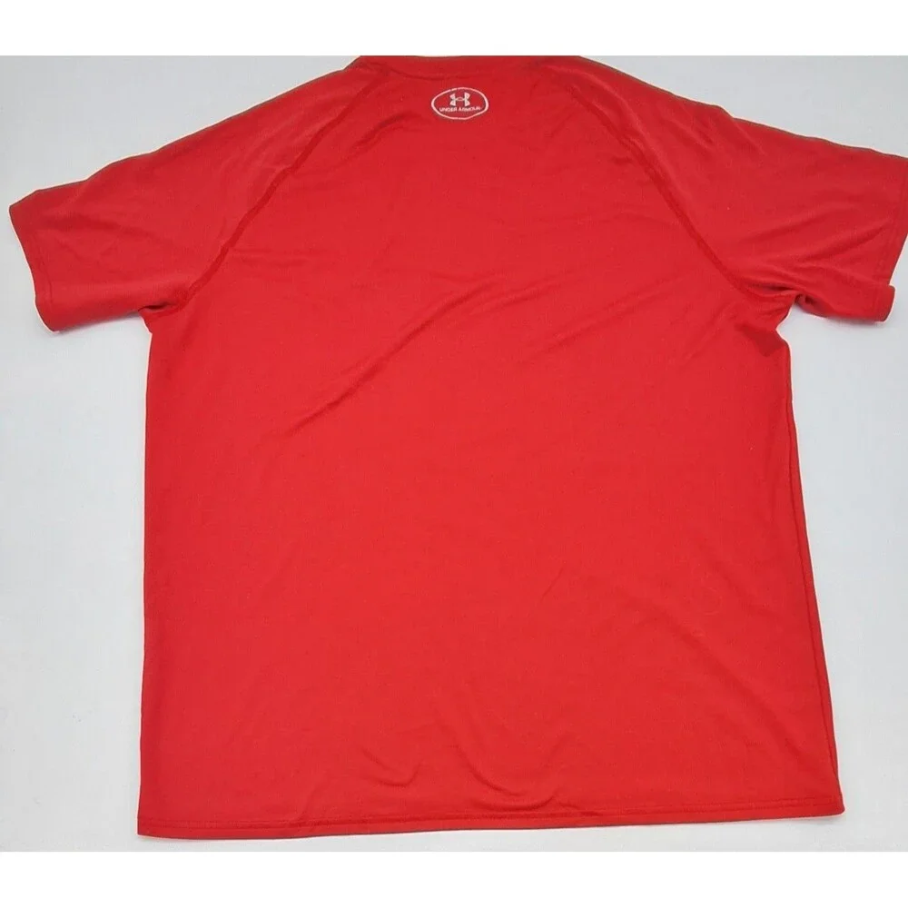 Under Armour Locker Shirt Men's XL UA Tech  Short Sleeve HeatGear Red